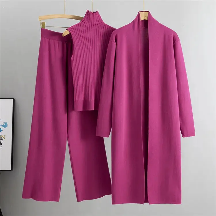 3pcs Suits Fashion Knitted Suit