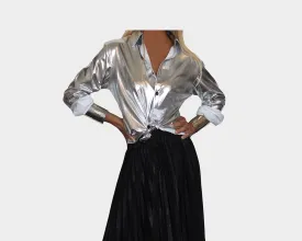 70 Silver Long Sleeve Shirt - The Milan