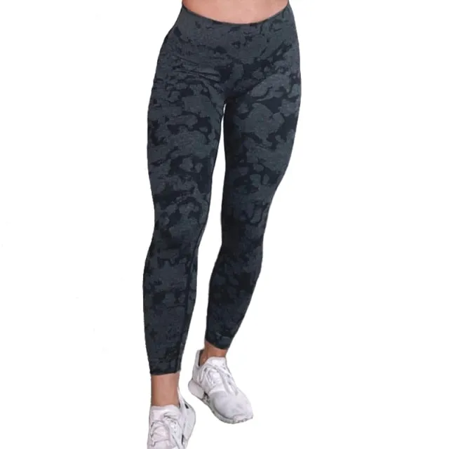 Adaptive Camo Scrunch Leggings - Aqua