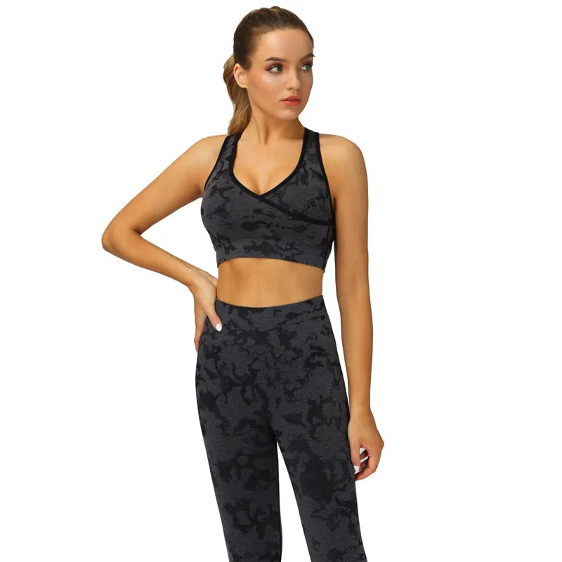 Adaptive Camo Scrunch Leggings - Aqua