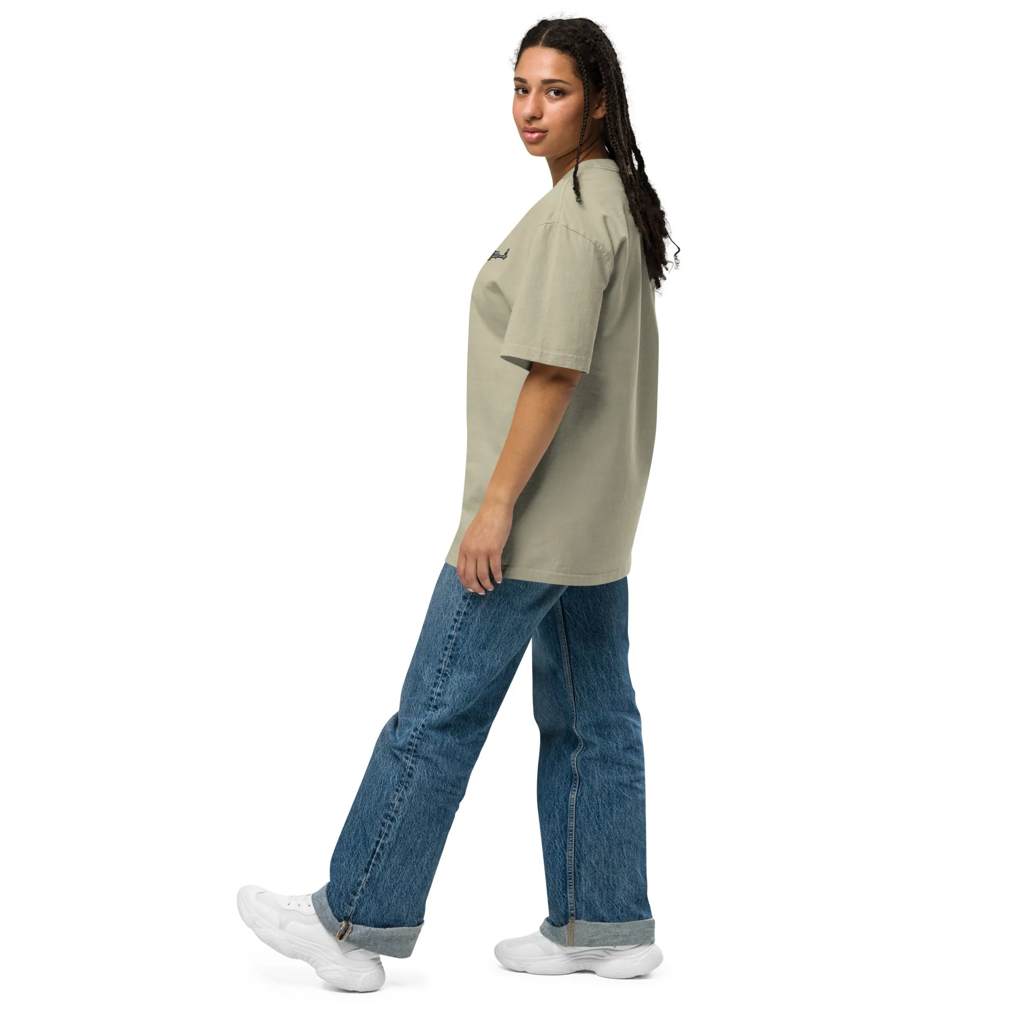 AK47 Embroidered Oversized Faded T-Shirt
