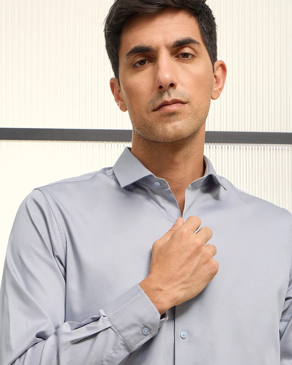 Amethyst -Satin Stretch Fit Shirt
