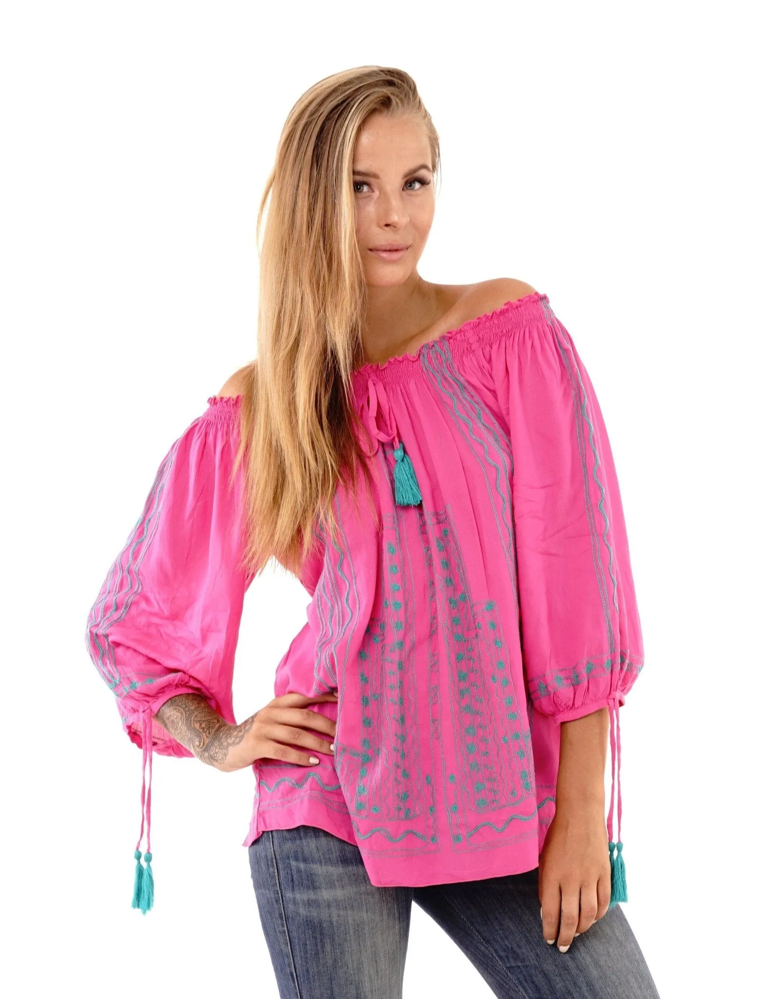 Astrid Petite Tunic Off Shoulder Bohemian Summer Top