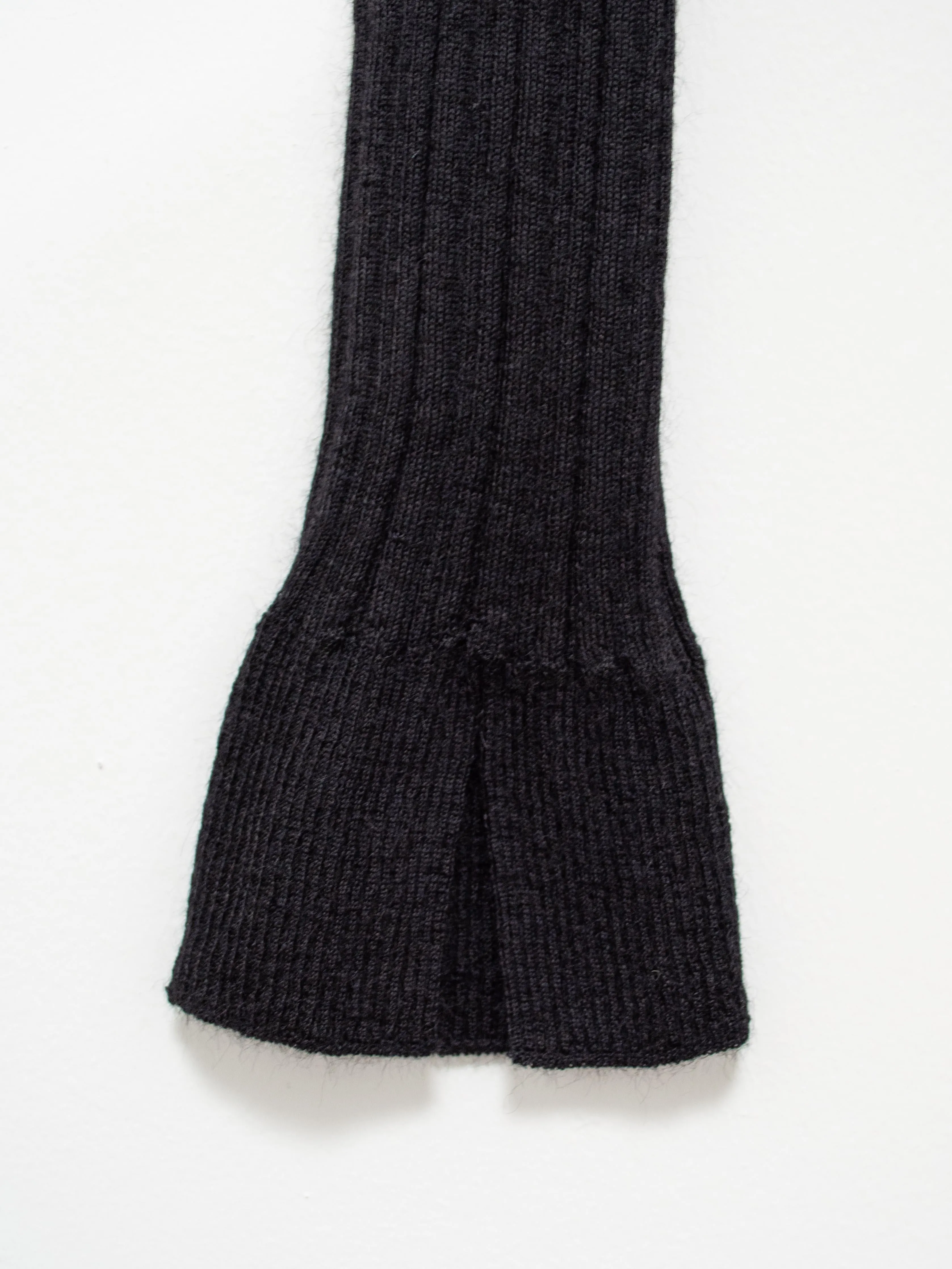 Baby Suri Alpaca Ribbed Knit Leggings - Black