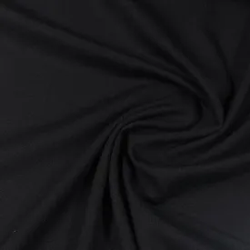 Black 100% Merino Wool Jersey Fabric - 210 GSM