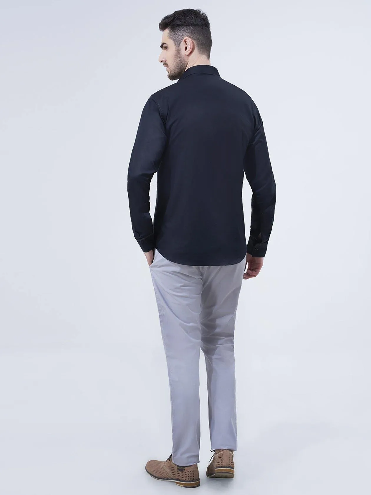 Black Mens Slim Fit Shirt (GBN6039)