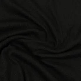 Black Merino Wool/Spandex Jersey Fabric - 215 GSM