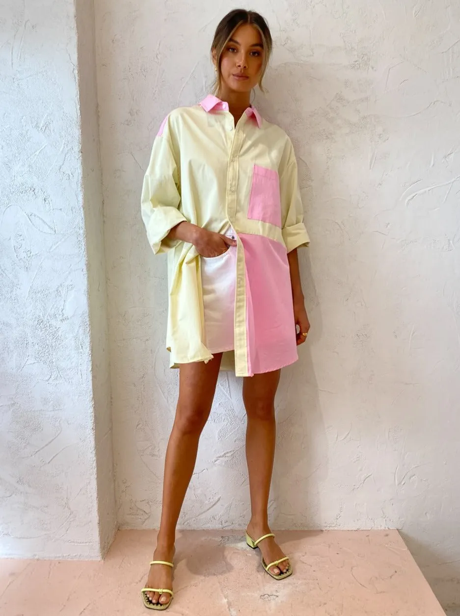 Blanca Pascal Shirt in Pink/Yellow