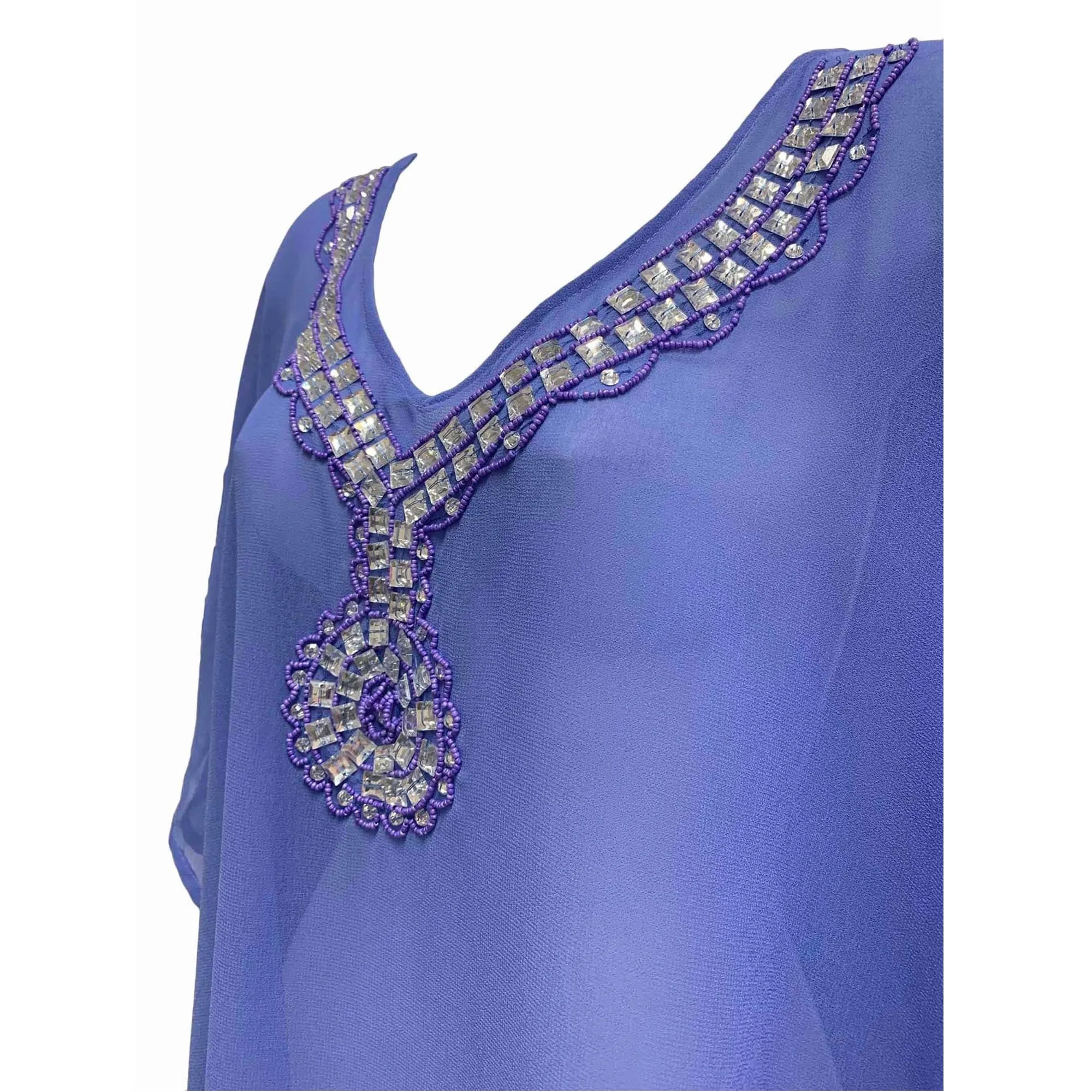 Bohemian V-Neck Shimmering Hand Beaded  boho  Blouse Caftan jumper tunic dress Plus Size Boho Dress