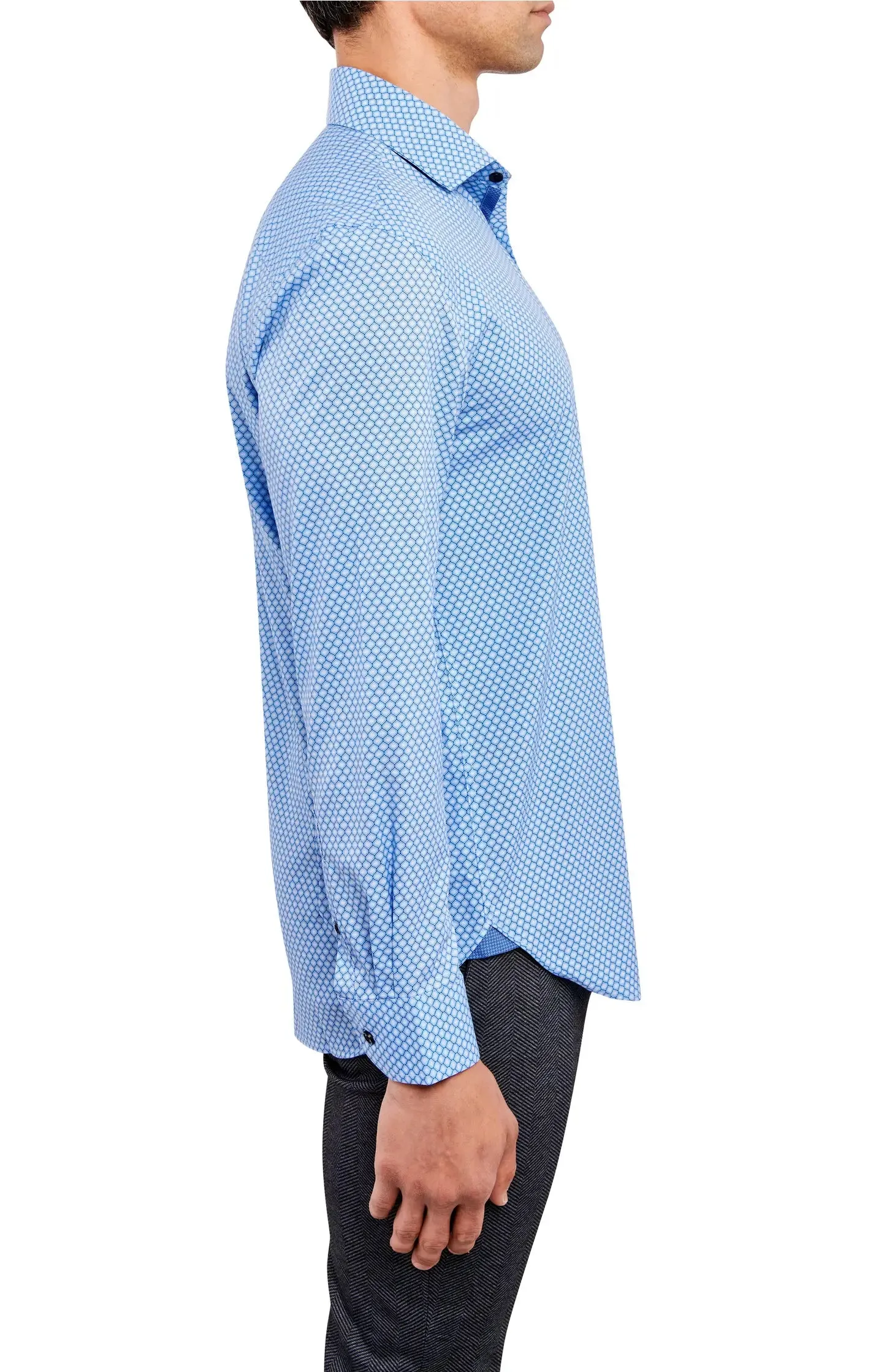 Concentric Circle 4-Way Stretch Slim Fit Dress Shirt
