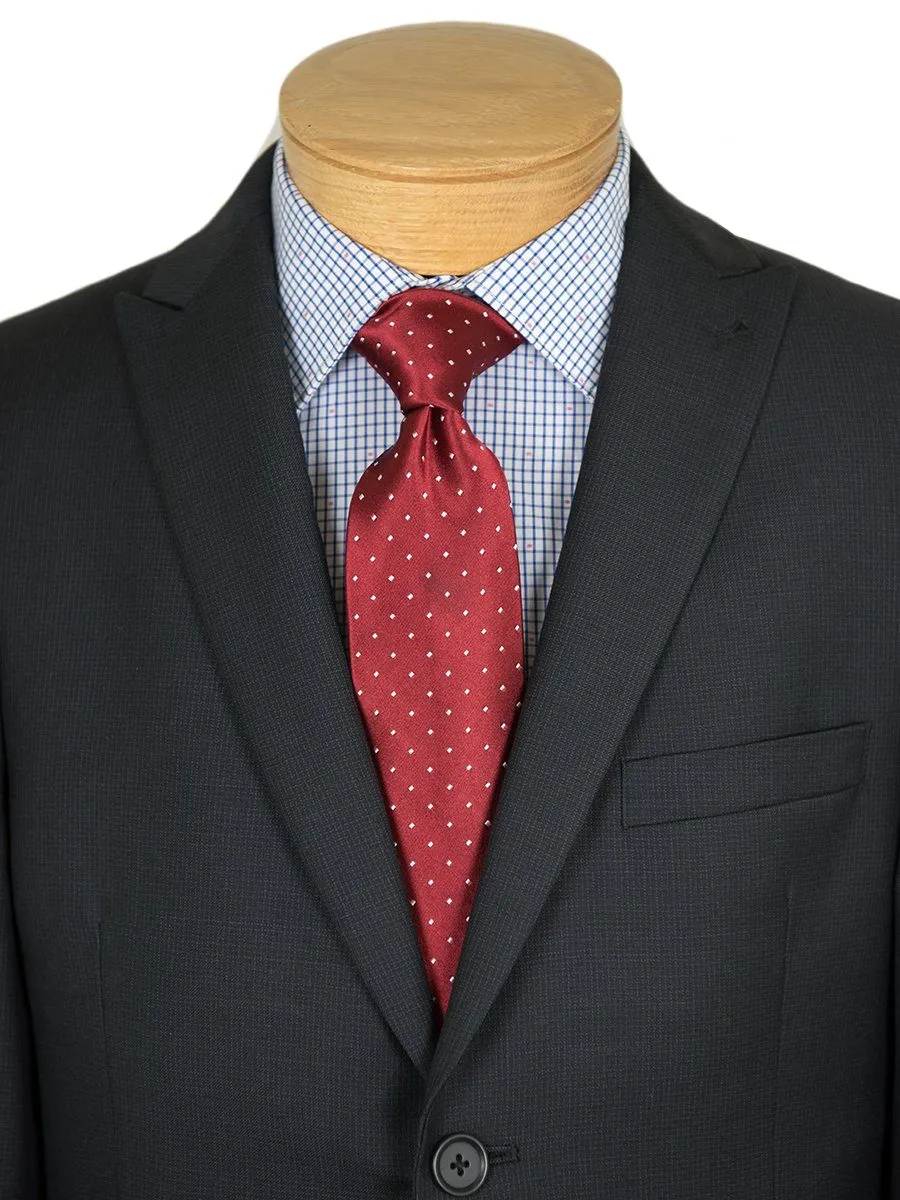 DKNY 23275 100% Wool Boy's Slim Fit Suit - Box Weave - Black