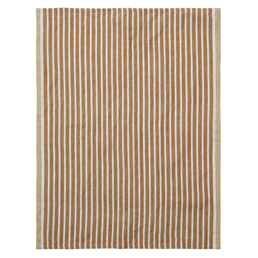 Ferm Living Hale Tea Towel Golden Brown And Silver Fern