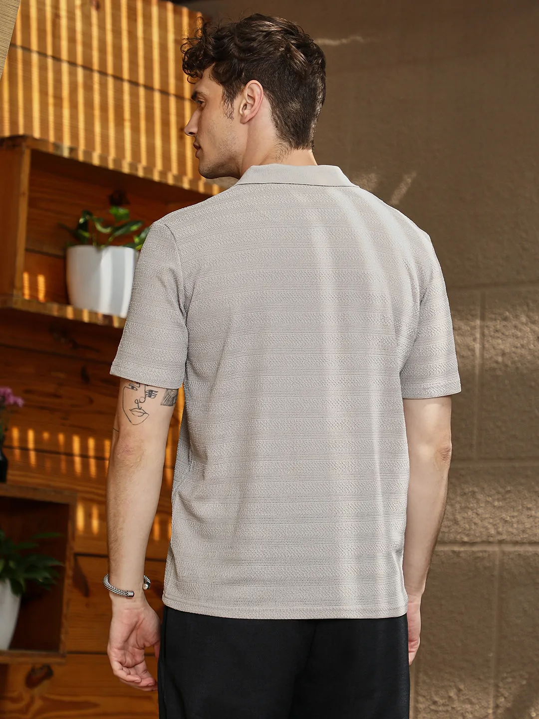 Grainy-Tactile Polo T-Shirt