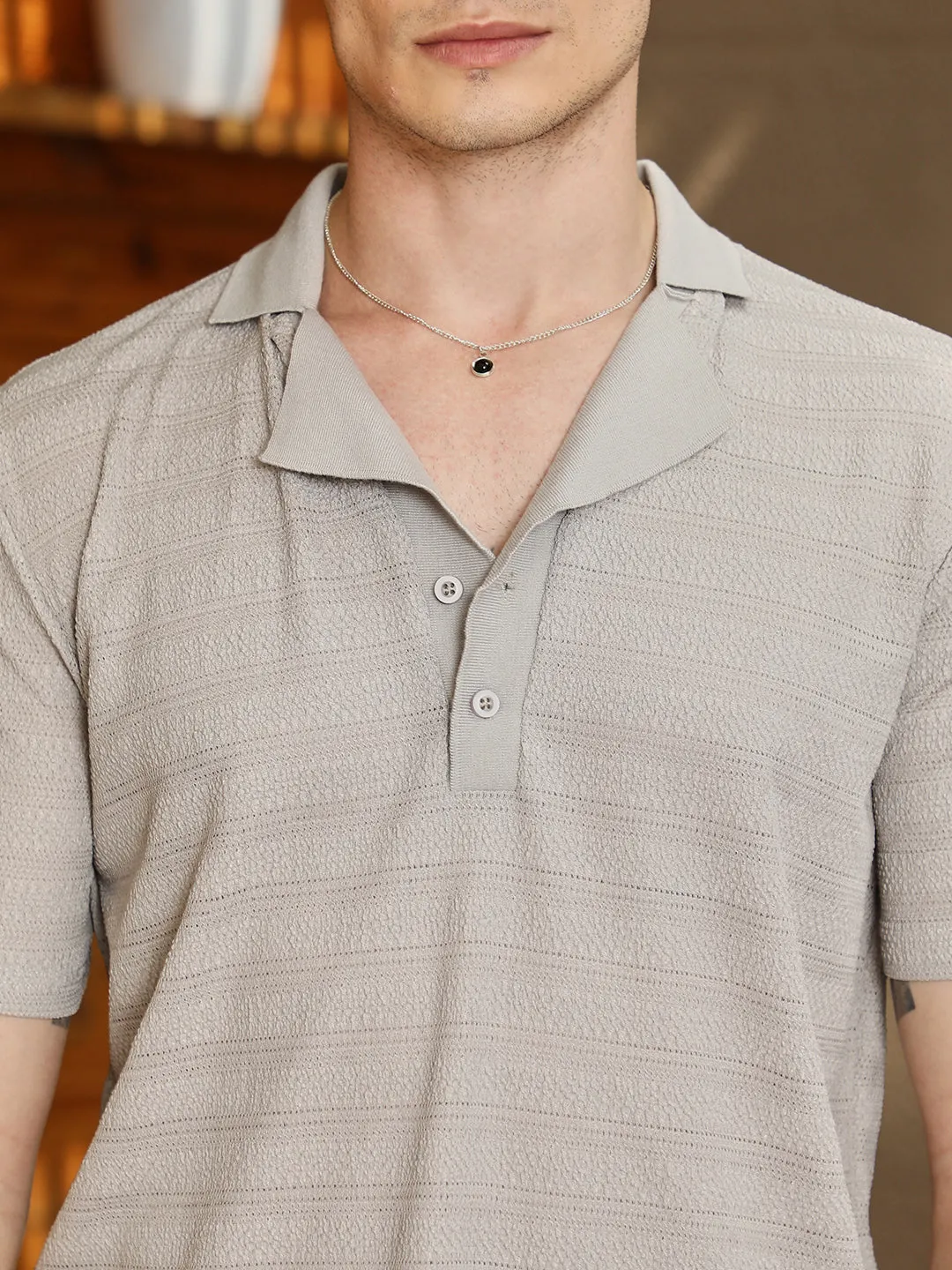 Grainy-Tactile Polo T-Shirt