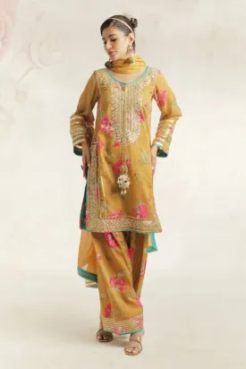 Gulenoor - Sarsoon - Mustard - Acrylic Lawn - 3 Piece