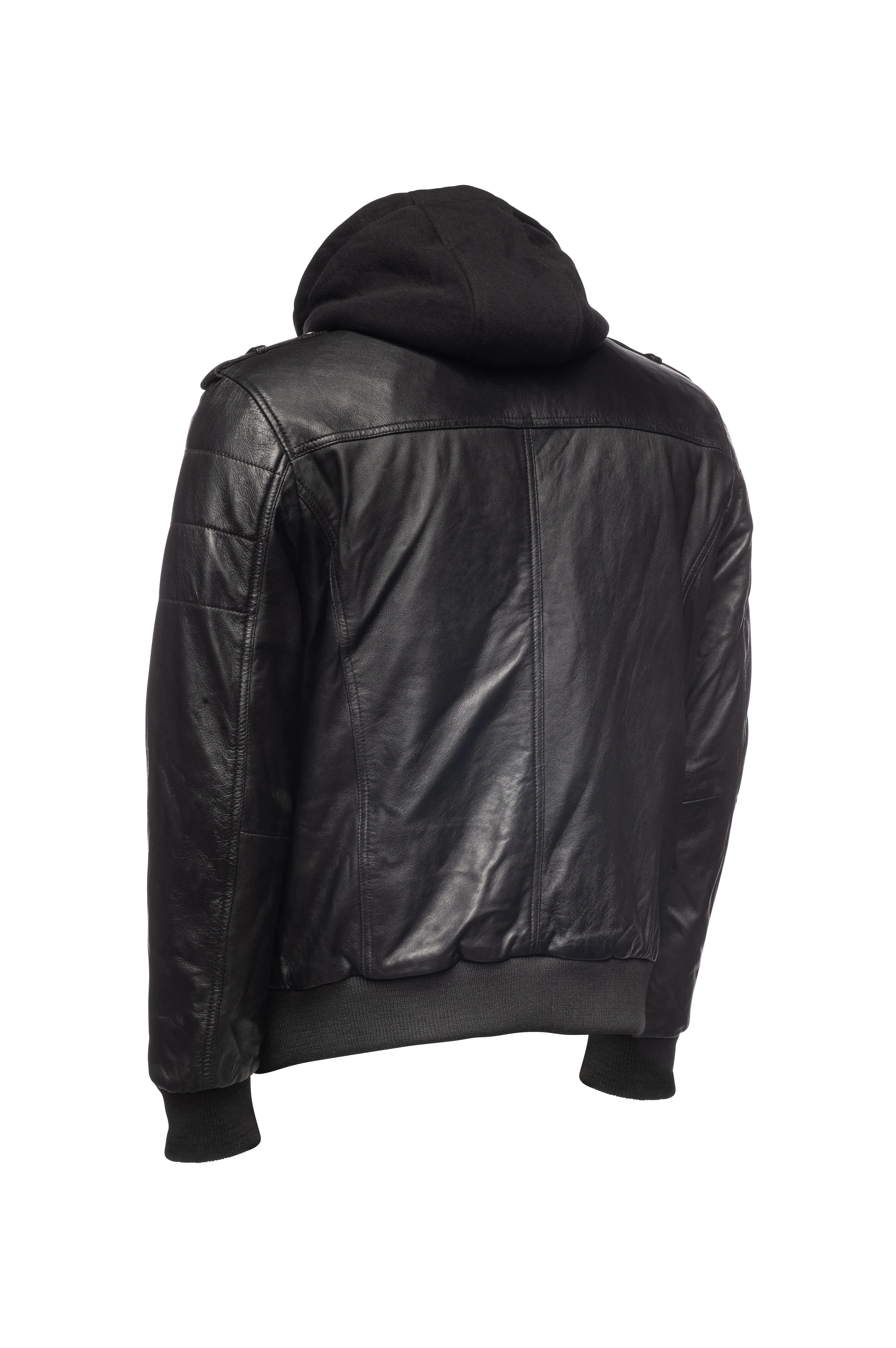 Hooded Bomber Jackets For Men's- Black