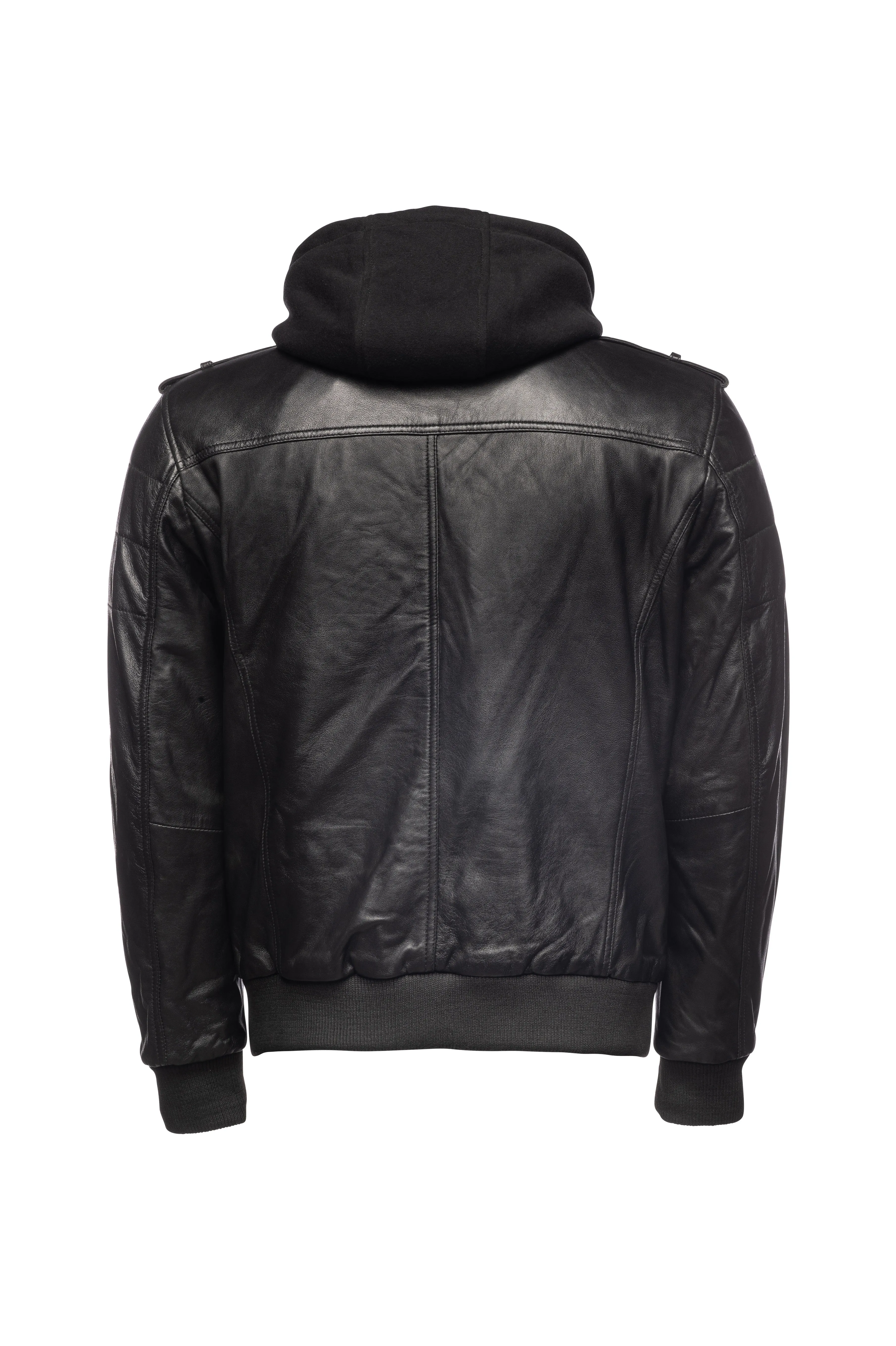 Hooded Bomber Jackets For Men's- Black