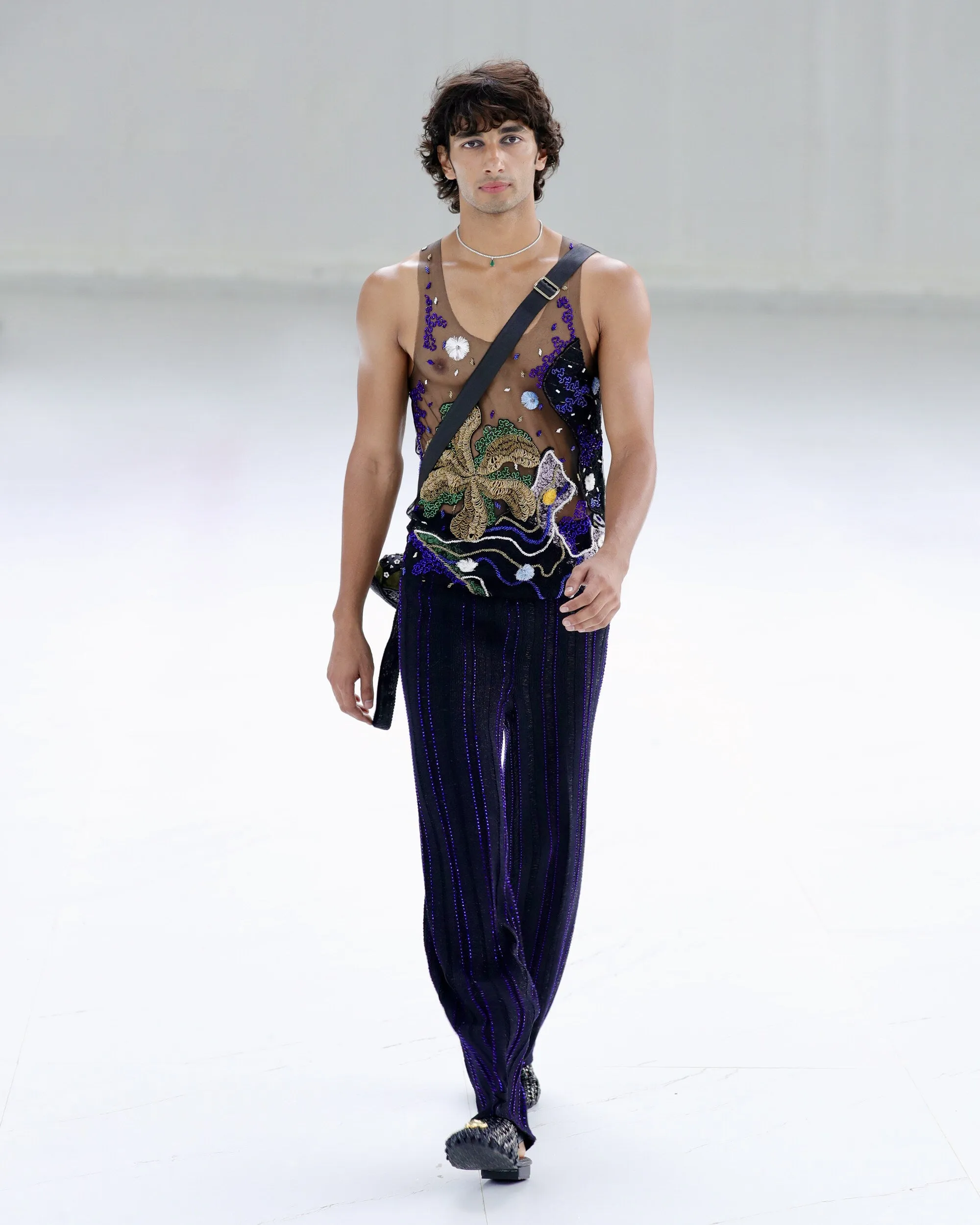 Inkly Jardin Beaded Vest with Knitted Trousers