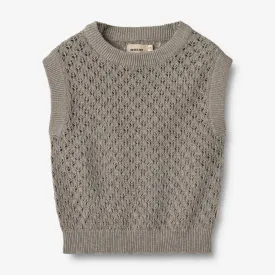 Knit Vest Saga - warm grey melange