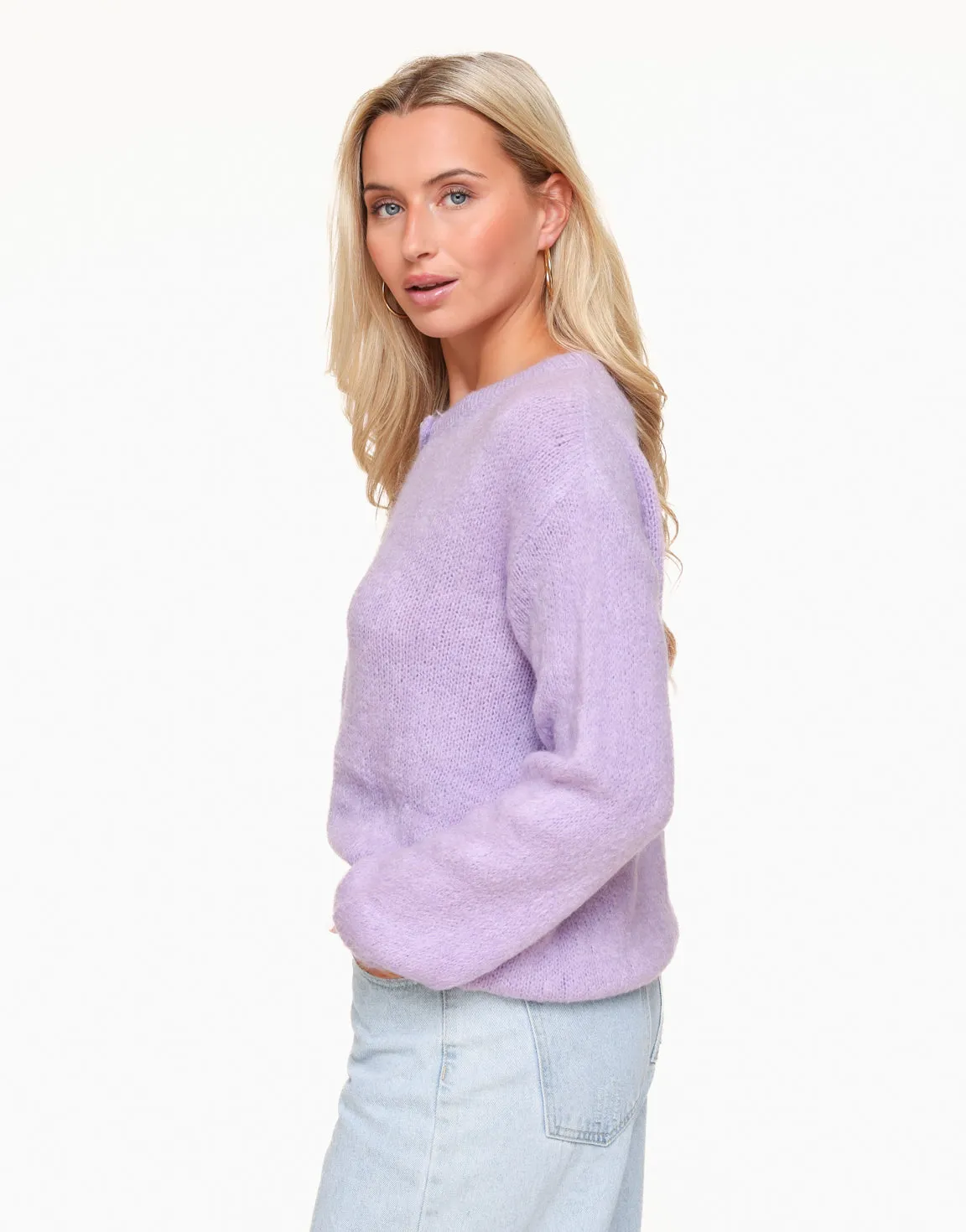 Lila Gebreide - Vest