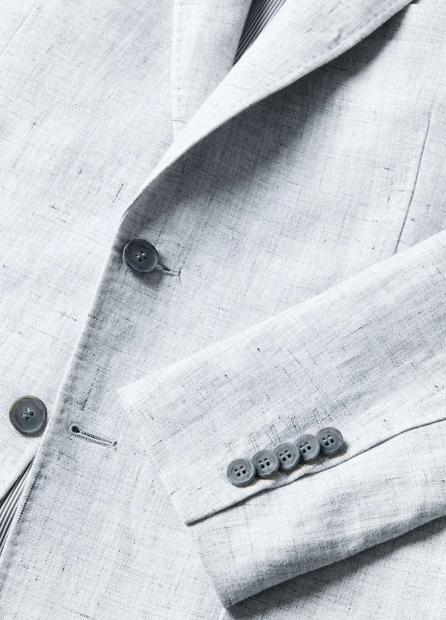 Melange Linen Blazer Silver