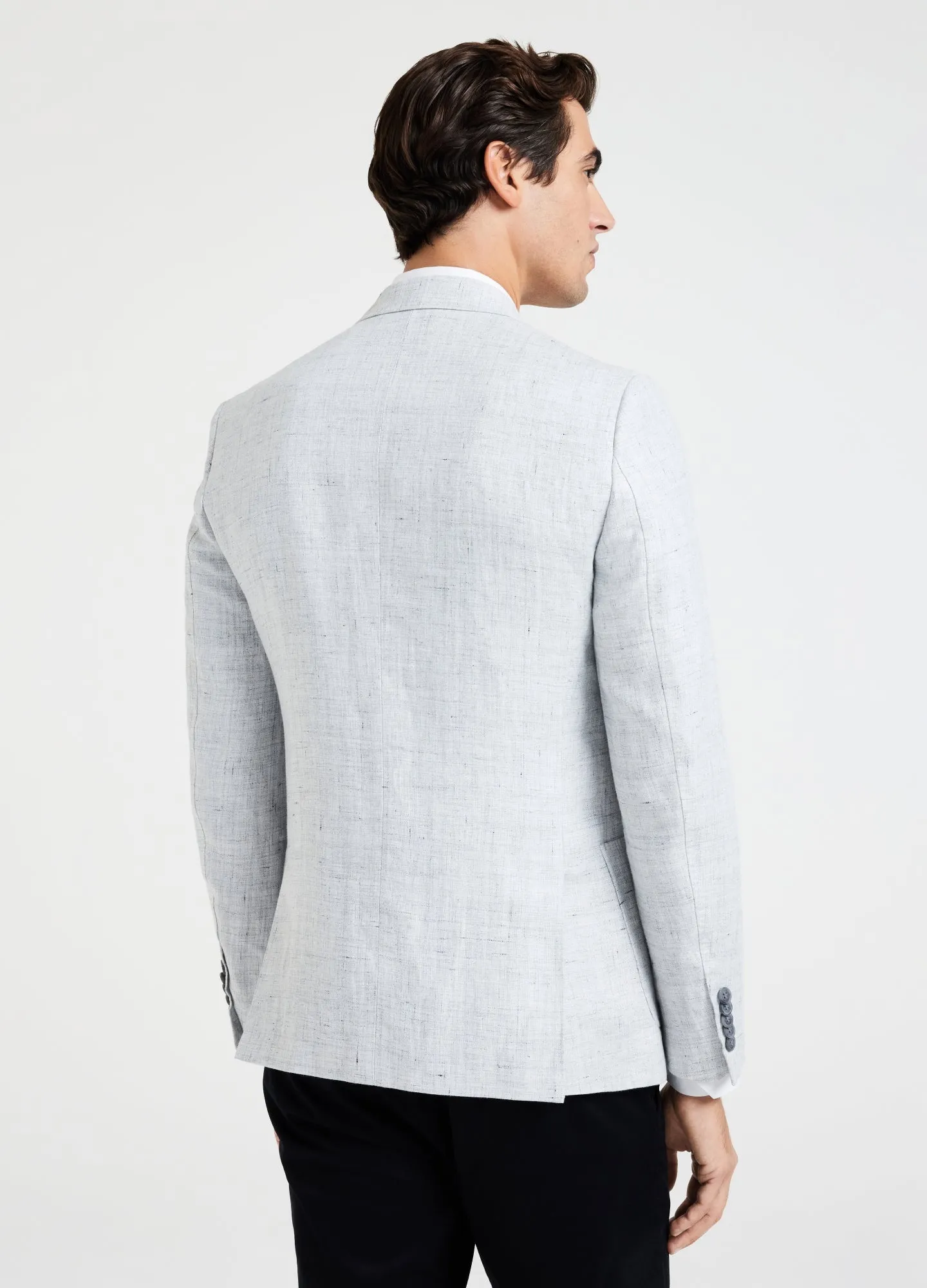 Melange Linen Blazer Silver