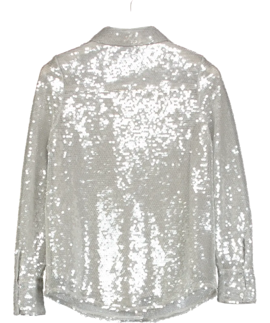 Mint Velvet Metallic Stone Sequin Shirt UK XS
