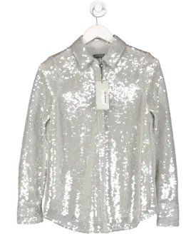 Mint Velvet Metallic Stone Sequin Shirt UK XS