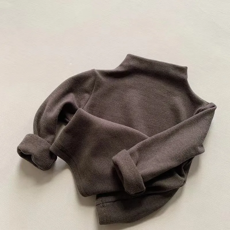 Morandi Solid Color Turtleneck Top