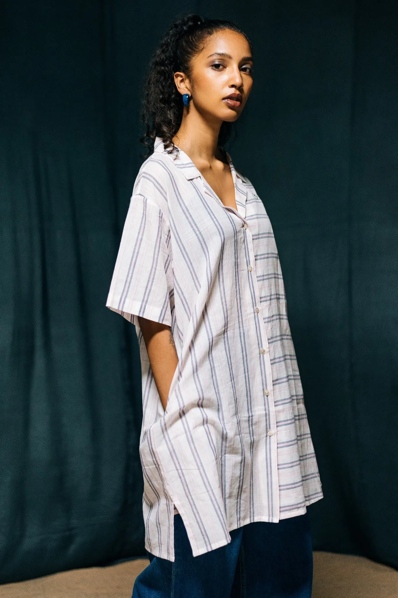 Mrinal - Striped Shirt Dress