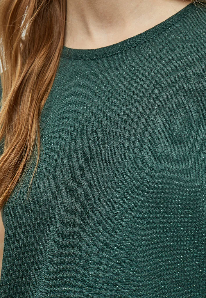 MSCarlina Knit T-Shirt - Jungle Green Met.