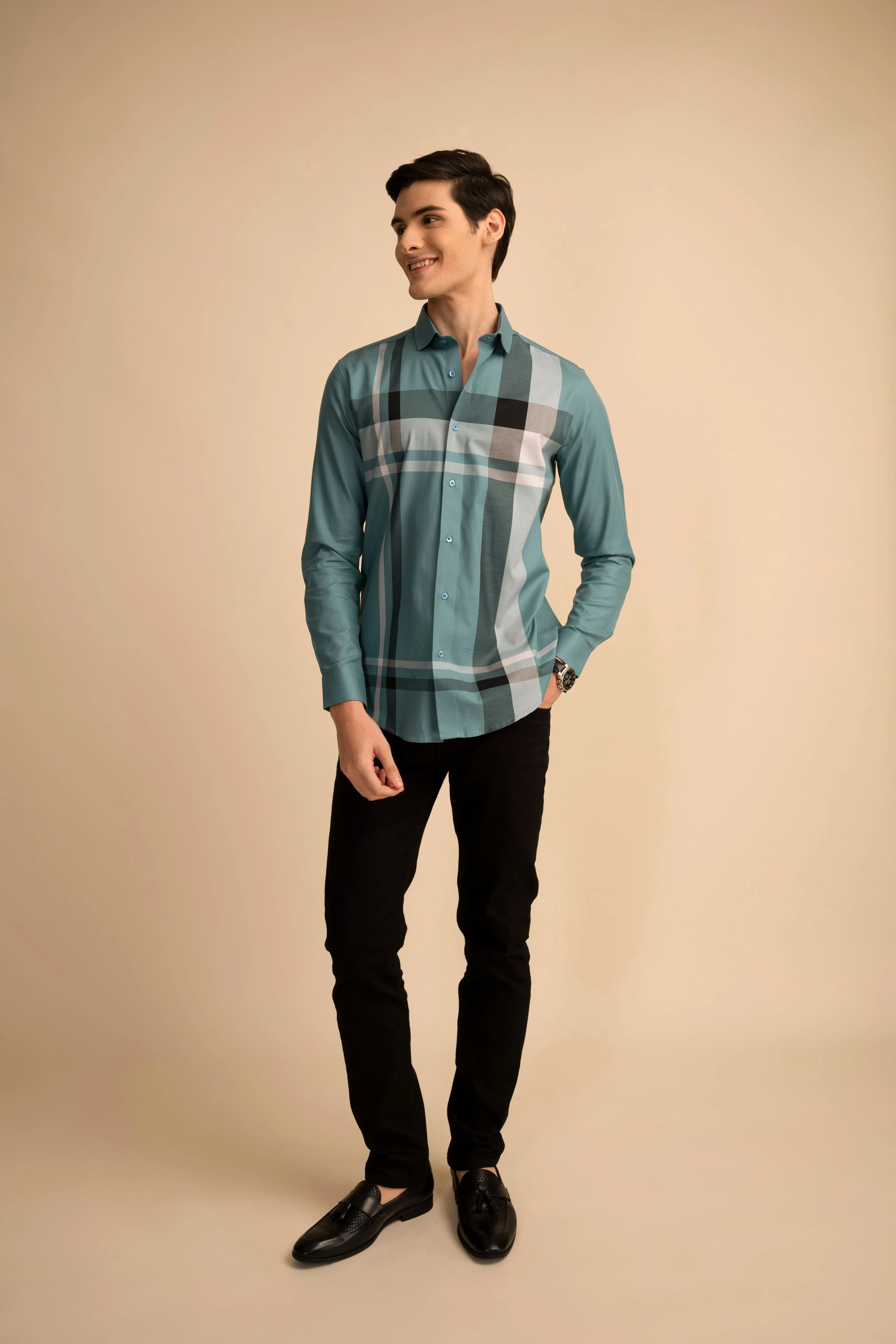 Multi Check Blue Shirt