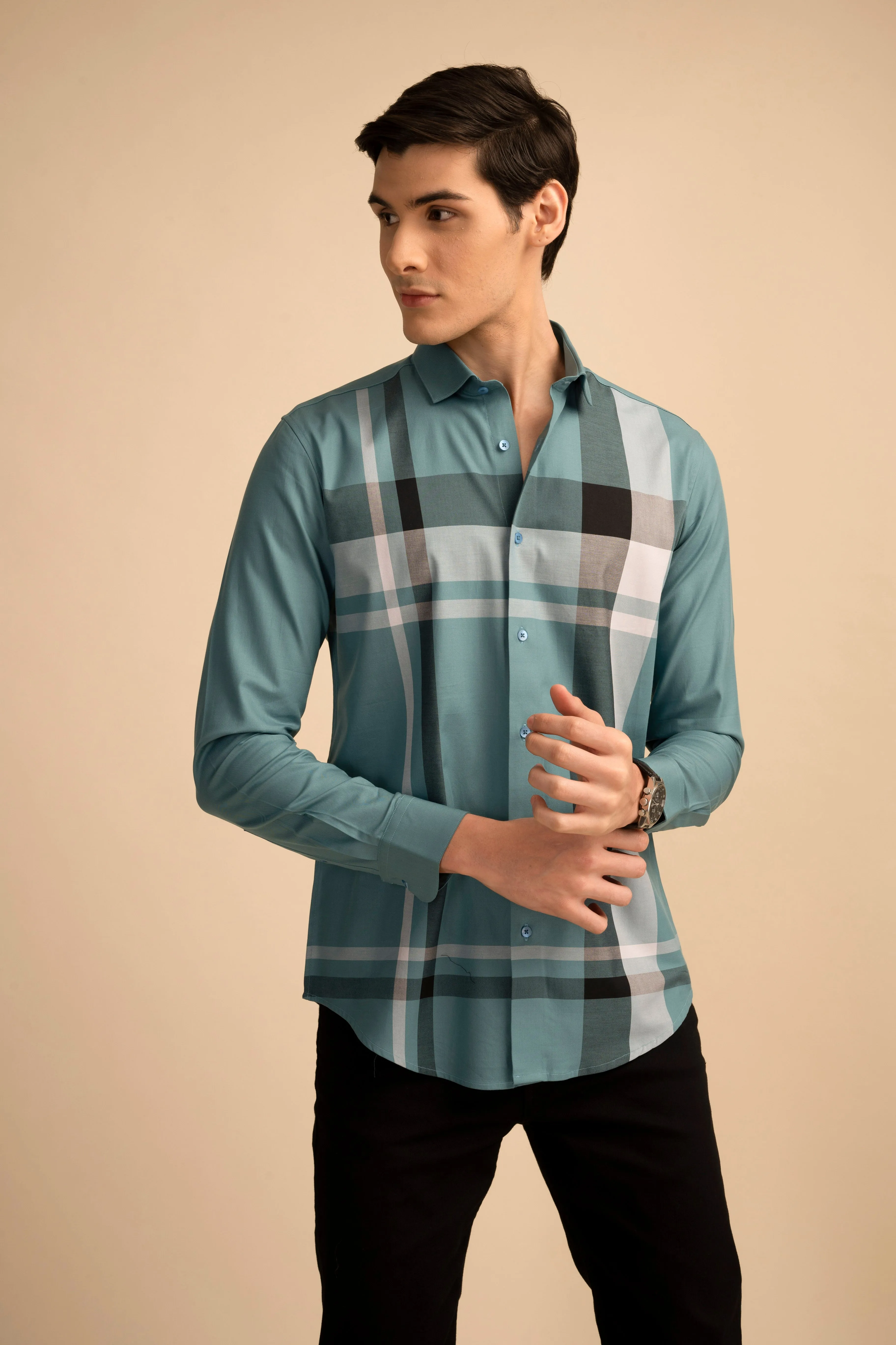 Multi Check Blue Shirt