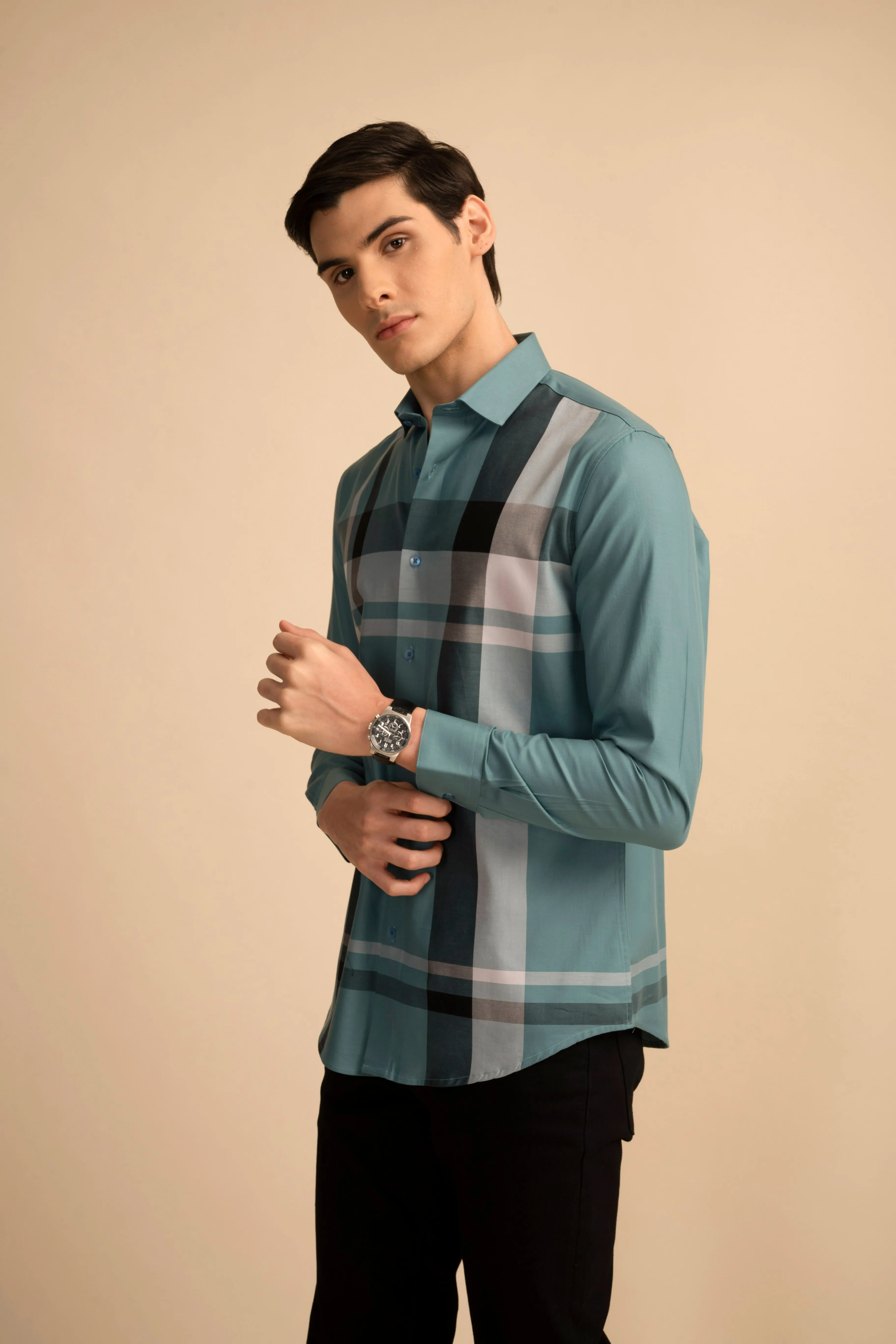 Multi Check Blue Shirt