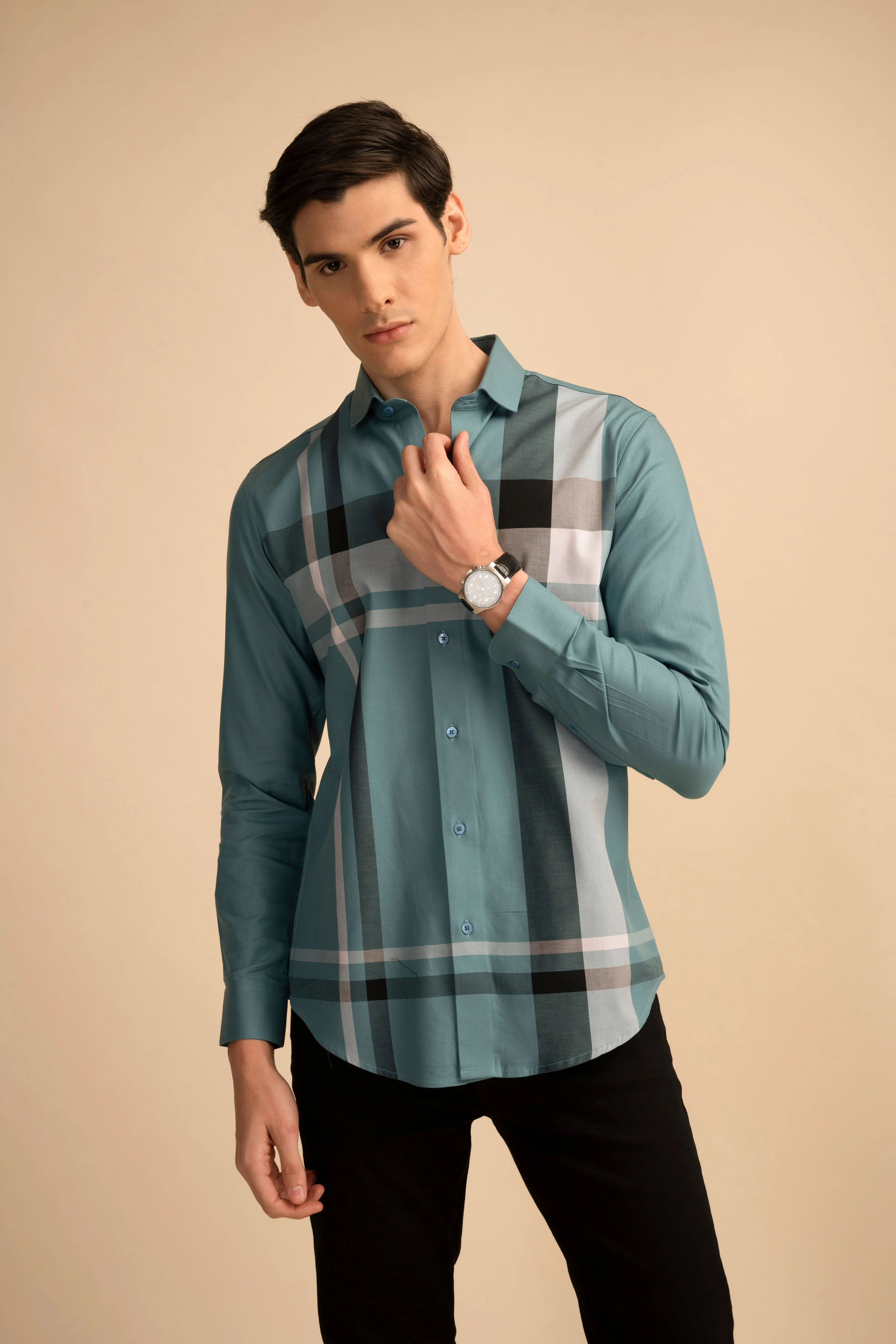 Multi Check Blue Shirt