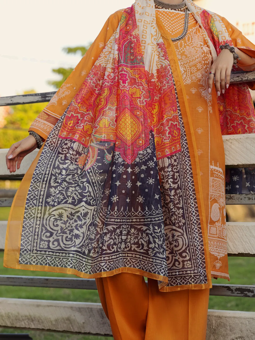 Mustard Lawn 3 Piece Unstitched - ALP-3PS-1513