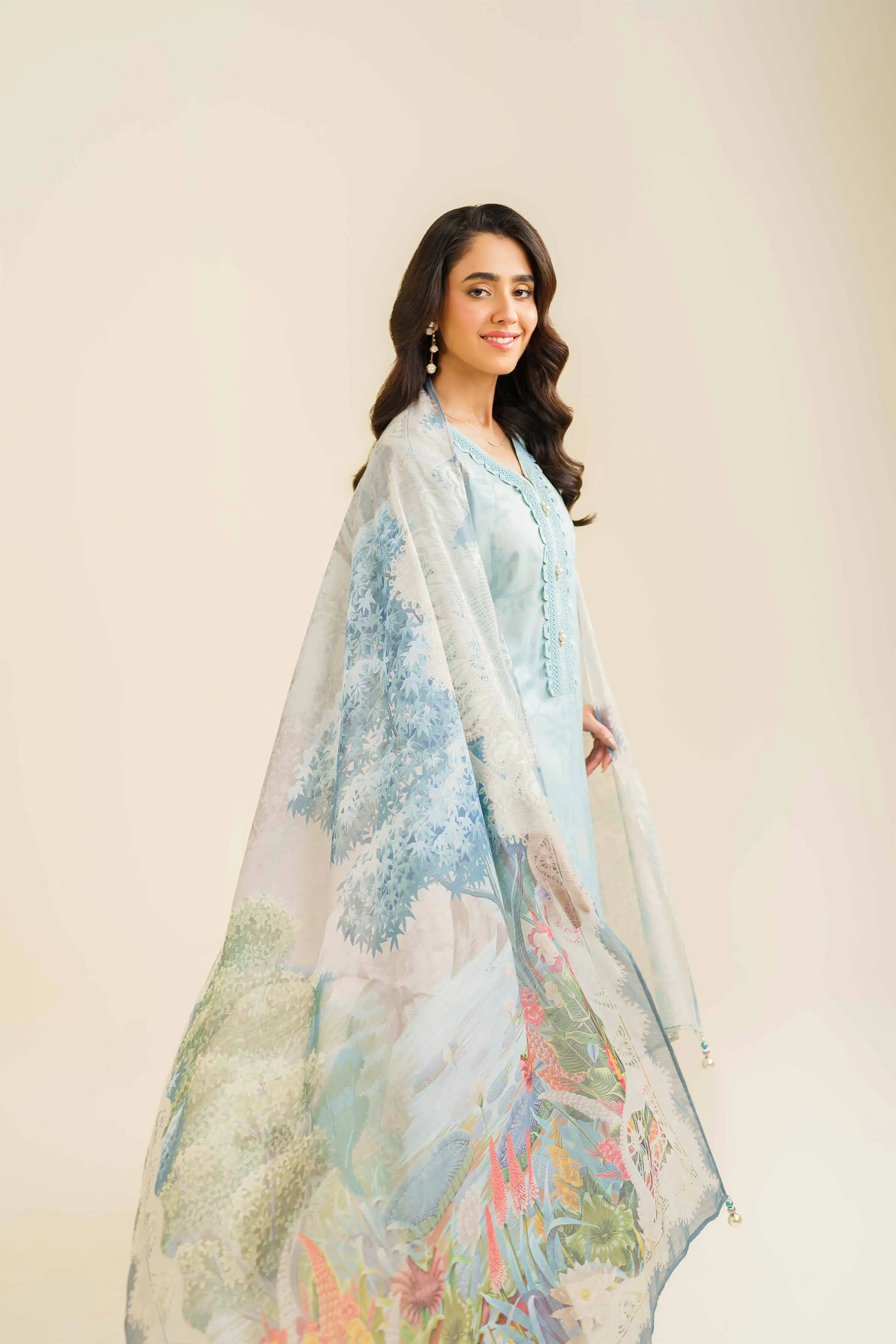 Nishat Linen Spring/Summer Lawn – 2 Piece - Printed Suit With Laces - 42401604