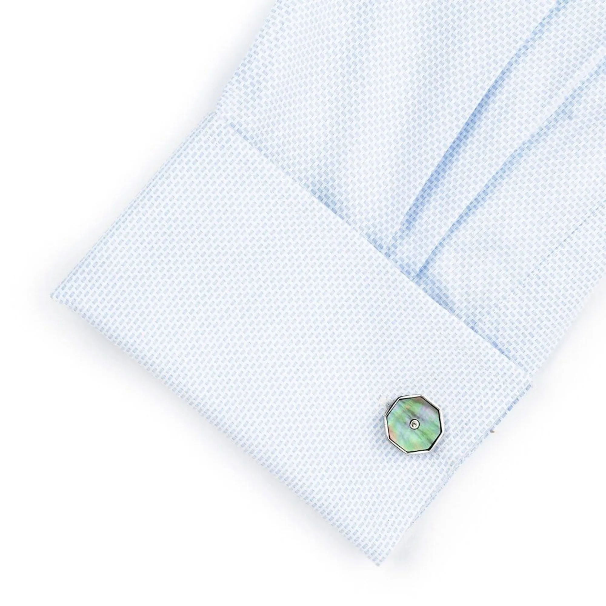 Pastel Octagon Cufflinks with Crystal