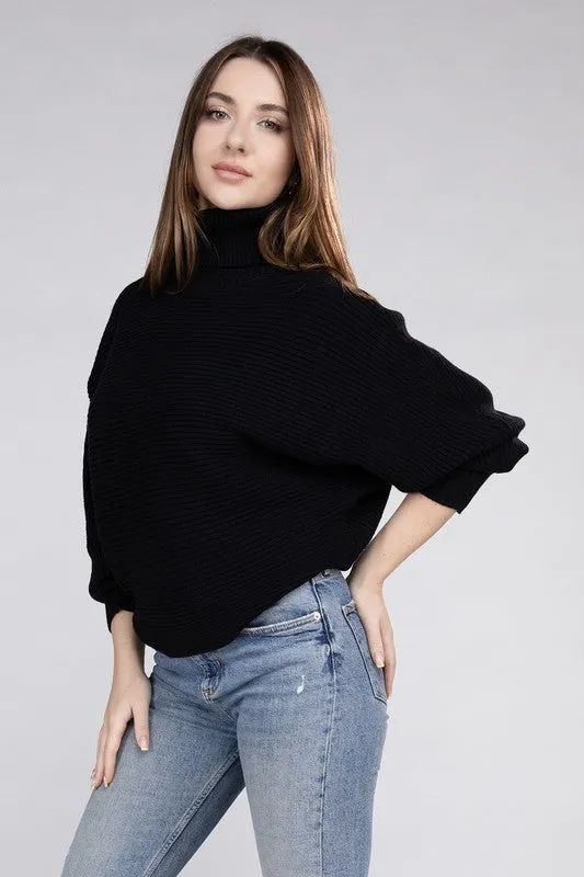 Polished Sophistication Dolman Sleeve Turtleneck Sweater - 5 Colors