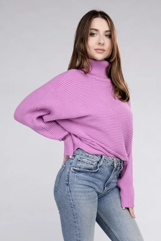 Polished Sophistication Dolman Sleeve Turtleneck Sweater - 5 Colors