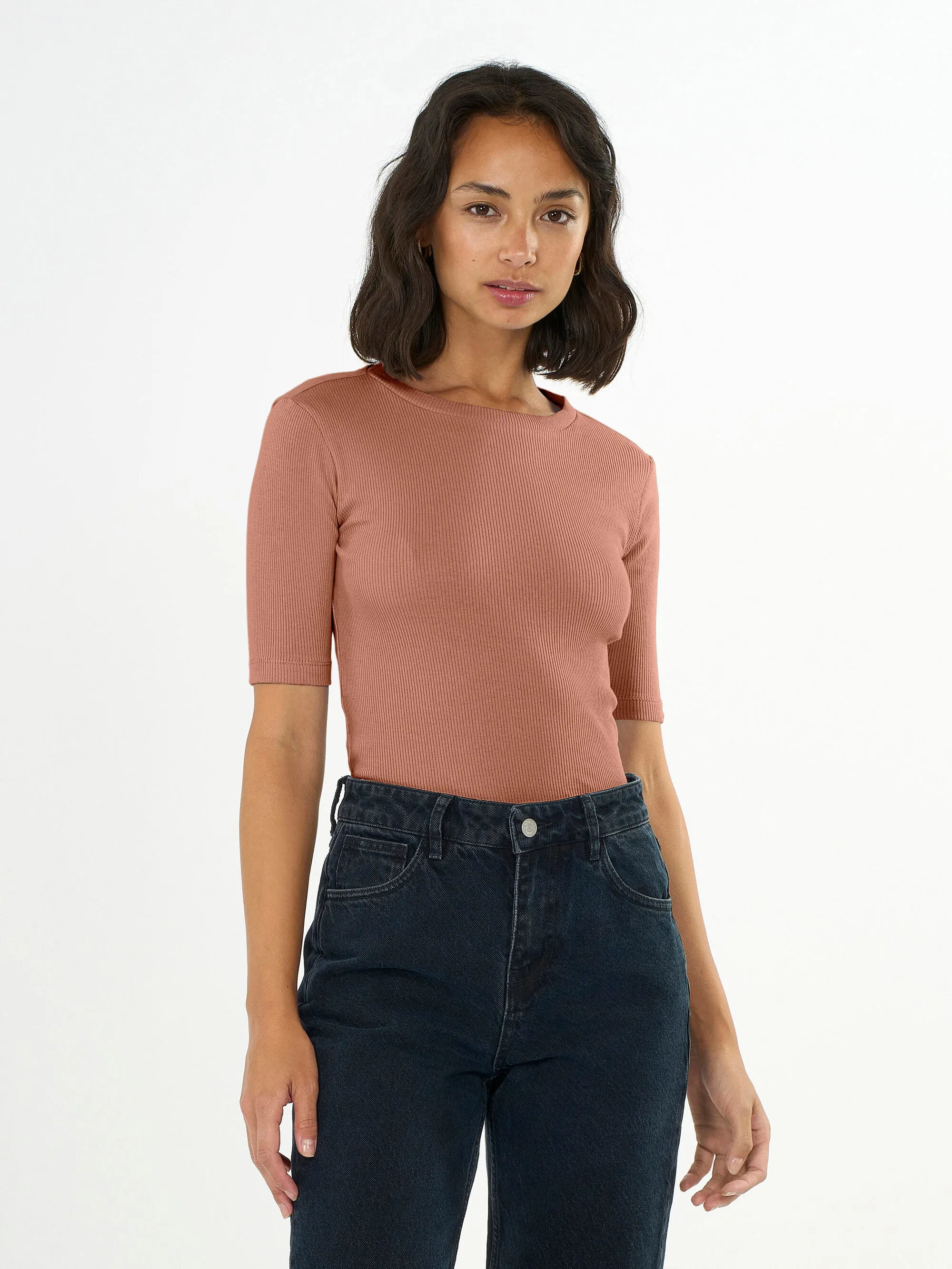 Rib t-shirt - Muted Clay
