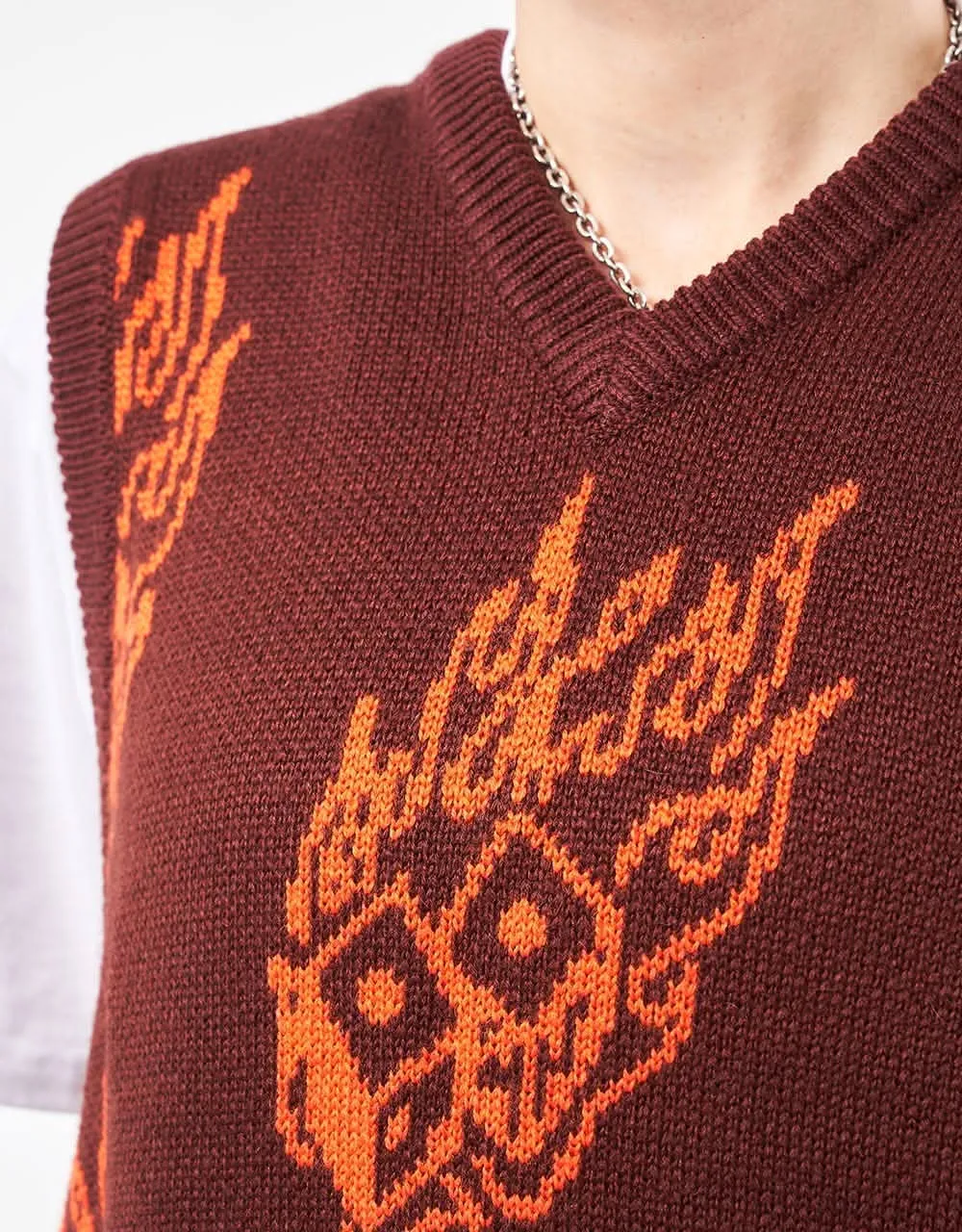 Route One Dice Knitted Vest - Cappuccino
