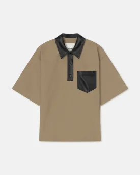 Sanvy - Tech Poplin Polo Shirt - Muted Khaki