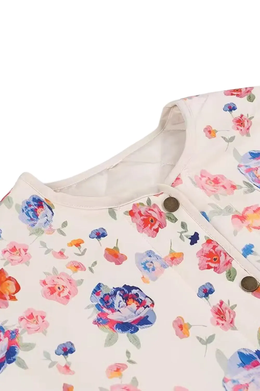 'Sarah' Printed Long - Sleeve Cotton Jacket