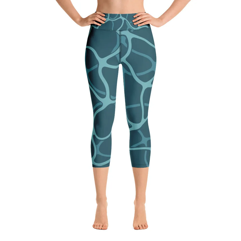 Sea Inspired Yoga Capri Leggings