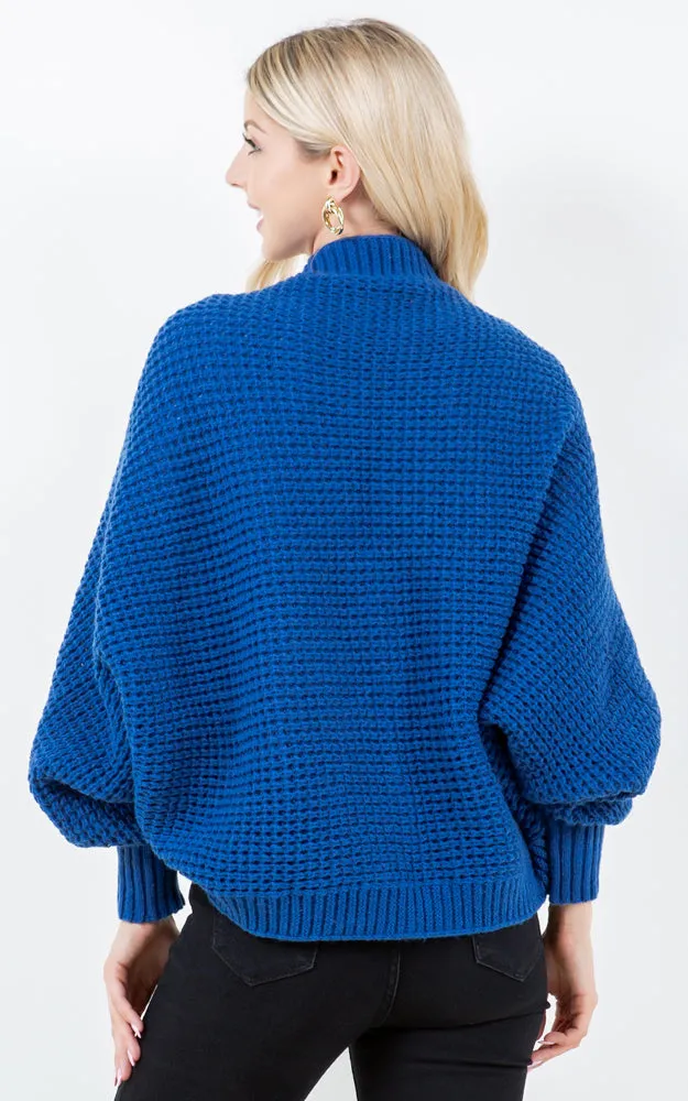 SH4309 SOFT KNIT CARDIGAN W/BALLON SLEEVES