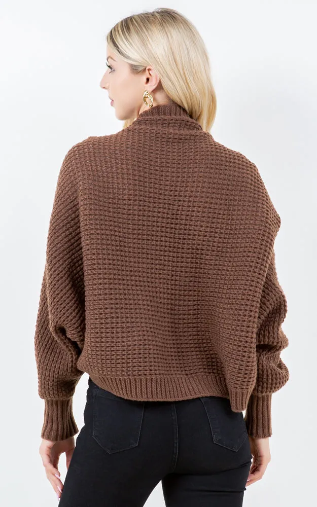 SH4309 SOFT KNIT CARDIGAN W/BALLON SLEEVES