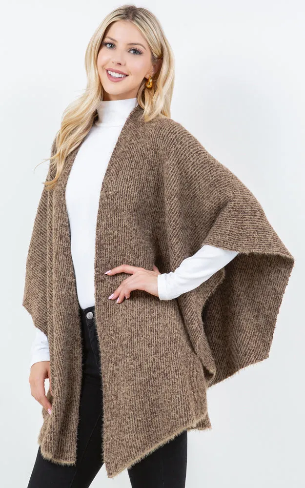 SH4319 SOLID COLOR METALLIC KIMONO MULTI SHAWL