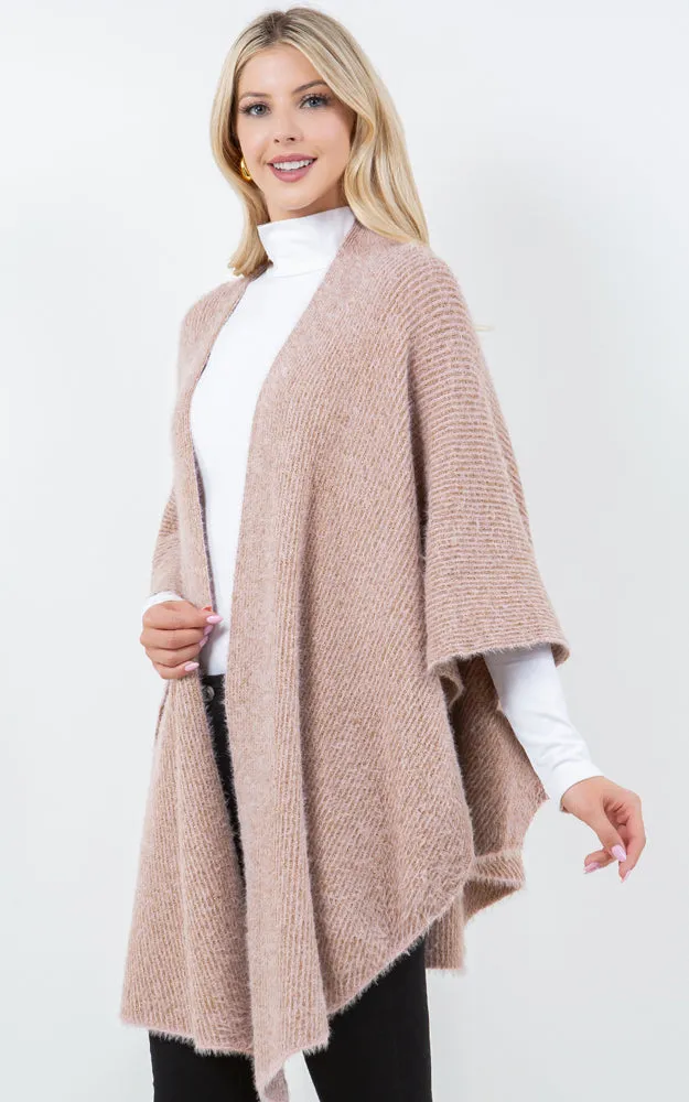 SH4319 SOLID COLOR METALLIC KIMONO MULTI SHAWL