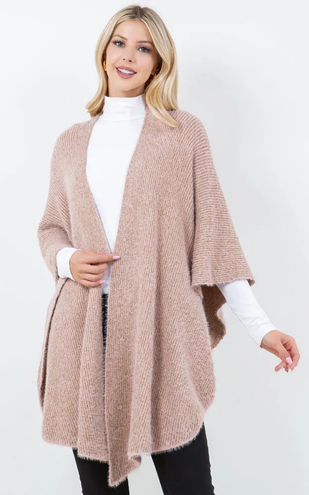SH4319 SOLID COLOR METALLIC KIMONO MULTI SHAWL